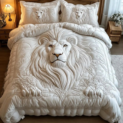 White Lion Quilted Bedding Set
