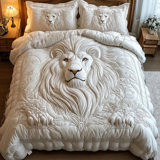 White Lion Quilted Bedding Set