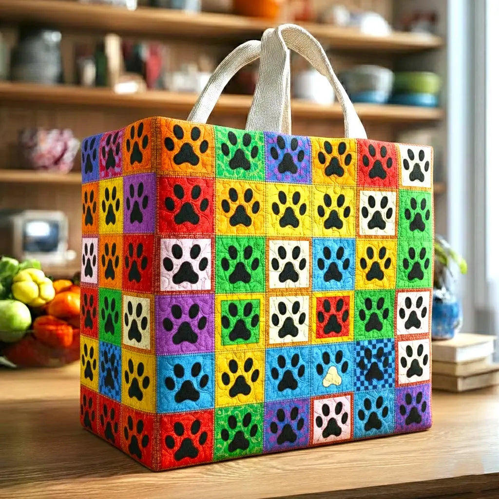 Paws Of Love Quilted Shopping Bag