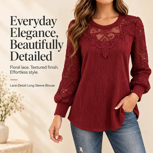 Women's Eyelet Top Boho Lace Shirt