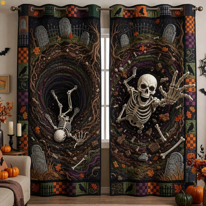 Graveyard Vortex Quilted Curtains