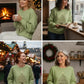 Women Christmas Crew Neck Printing Casual Sweatshirt