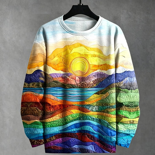 Lakeside Sunset Colorful Boho Style Sweatshirt