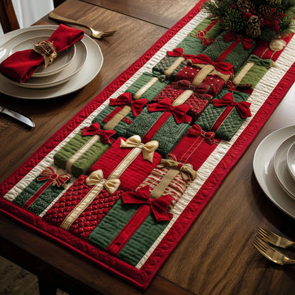 Xmas Presents Quilted Table Runner