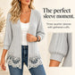 Women's Crochet Lace Trim Open-Front Cardigan