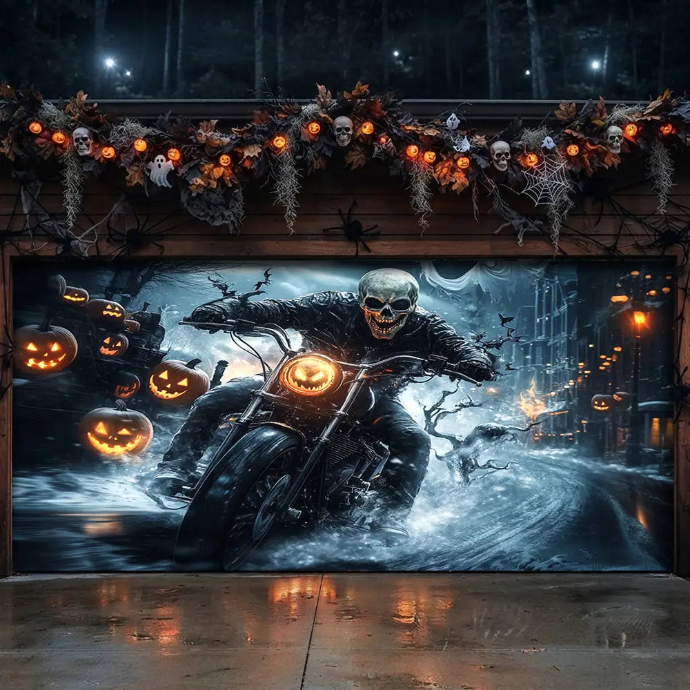 Nightmare Highway Halloween Garage Door Banner Decoration