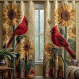 Cardinal Sunflower Quilted Curtains