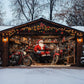 Santa’s Workshop Motors Garage Door Banner Decoration