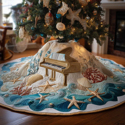 Piano Notes Quilted Tree Skirt