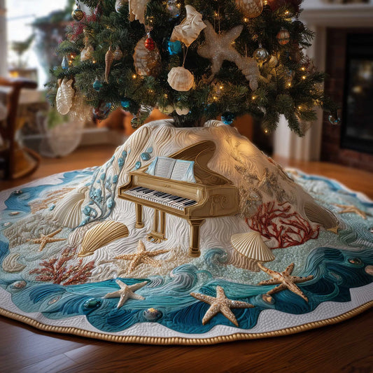 Piano Notes Quilted Tree Skirt