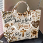 Faith Inspired Floral Print PVC Tote Bag