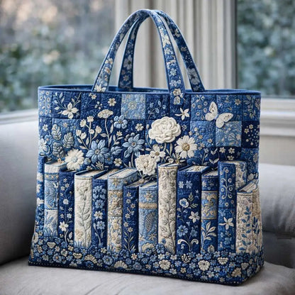 Blooming Books Handmade Tote Bag