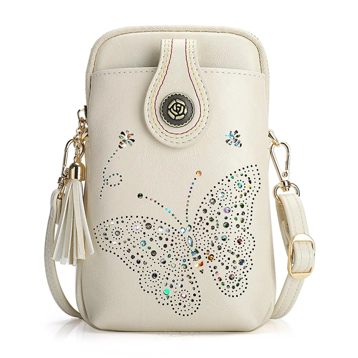 PU Small Openwork Carving Lightweight Crossbody Phone Bag