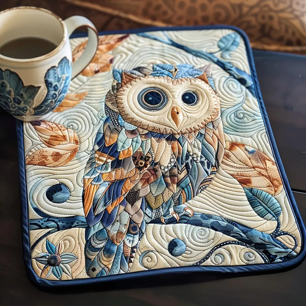 Mystic Midnight Owl Quilted Place Mat