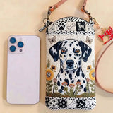 Sunflower Dalmatian Quilted Slim Phone Crossbody Bag