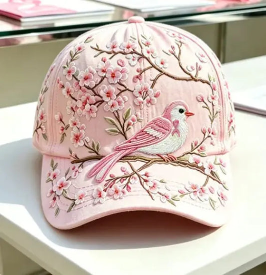 Pink Bird Blossom 3D-printed Creature Pattern Cap