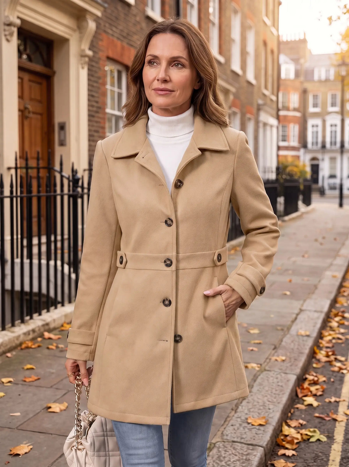 Women’s Plus size Tailored Belted Trench Coat
