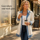 Women's Contrast Trim Collared Button Front Ribbed Knit Jacket