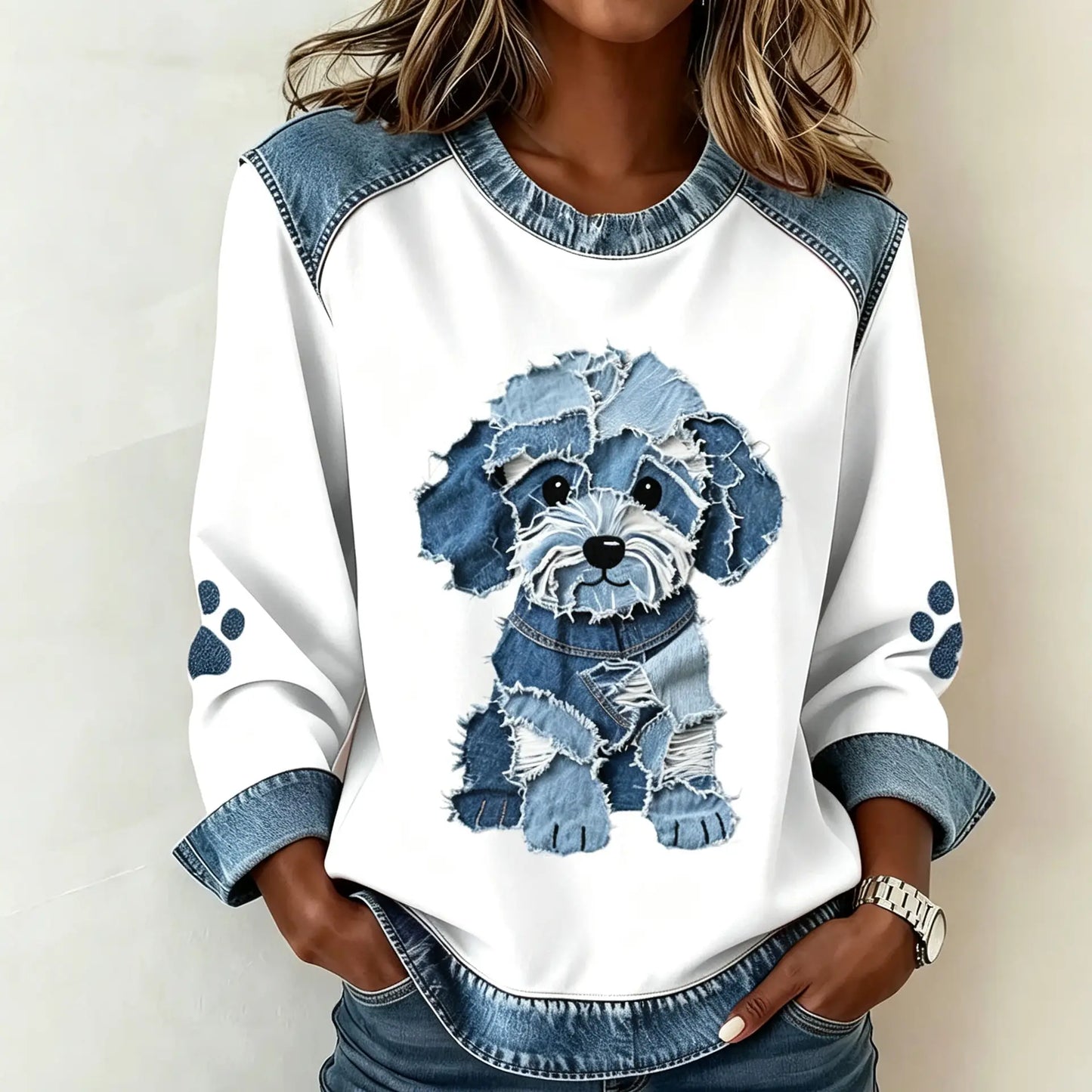 Patchwork Sweatshirt Women – Relaxed Urban Style