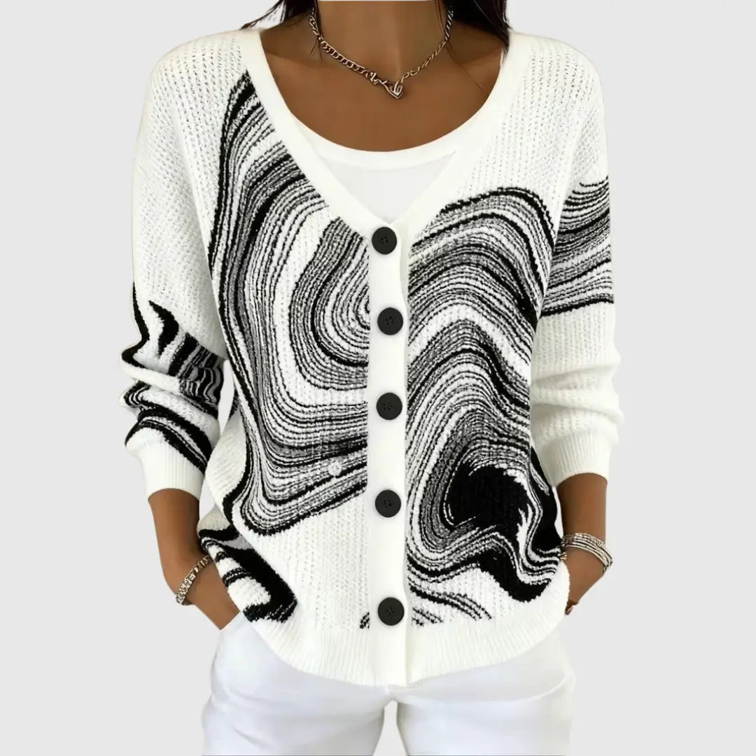 Comfortable Button-up Faux-knit Cardigan