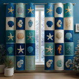Ocean Blocks Quilted Curtains
