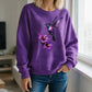 Women's Hummingbird Flower Art Print Casual Sweatshirt
