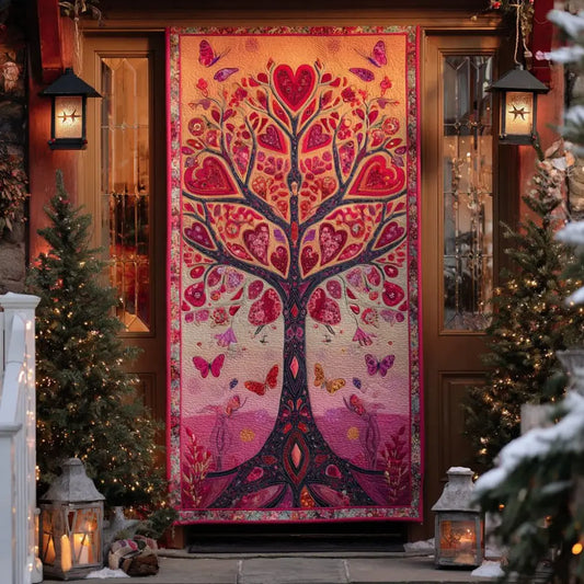 Heart Tree Quilted Door Cover