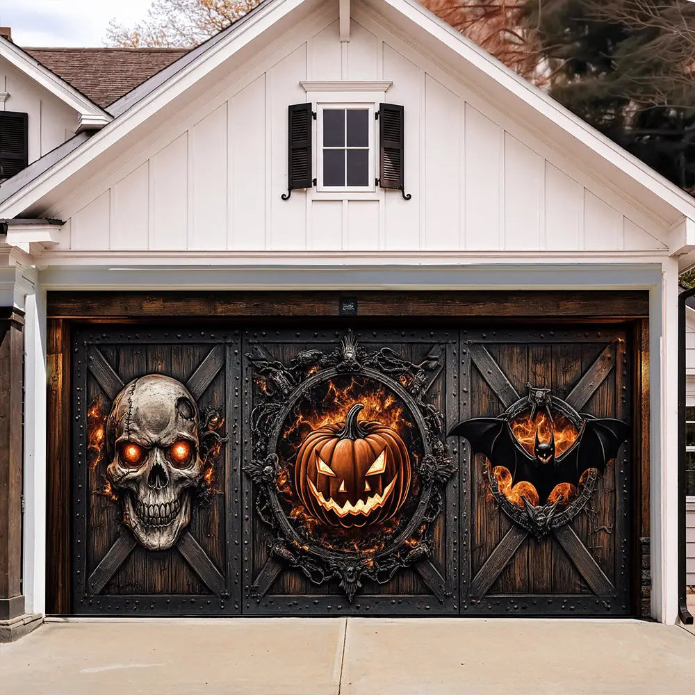 The Haunted Gate Halloween Garage Door Banner Decoration