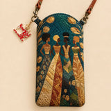 Four African Women Portrait Quilted Slim Phone Crossbody Bag