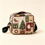 Vintage Christmas Patchwork Quilted Crossbody Bag