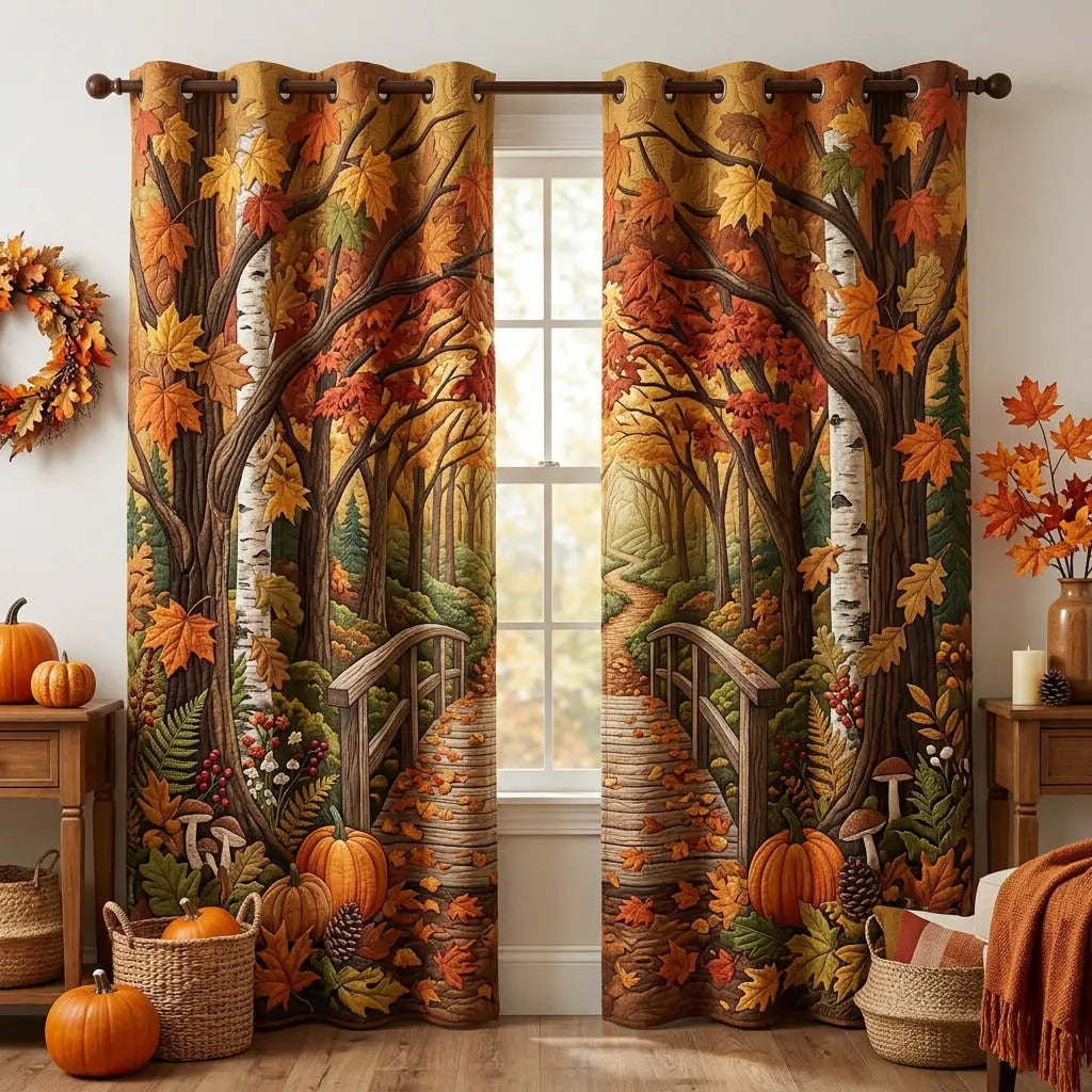 Maple Leaf Quilted Curtains