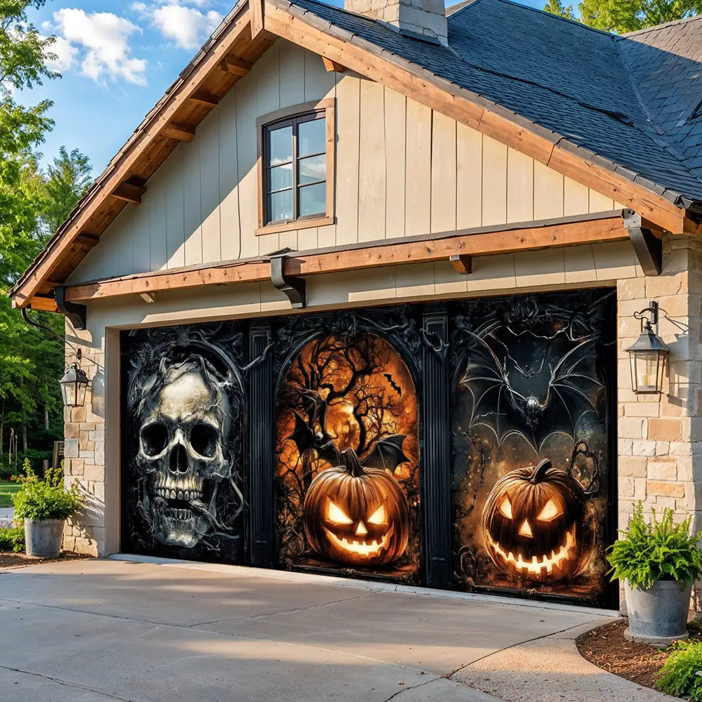 Infernal Halloween Gate Garage Door Banner Decoration