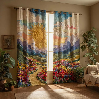 Floral Path Quilted Curtains