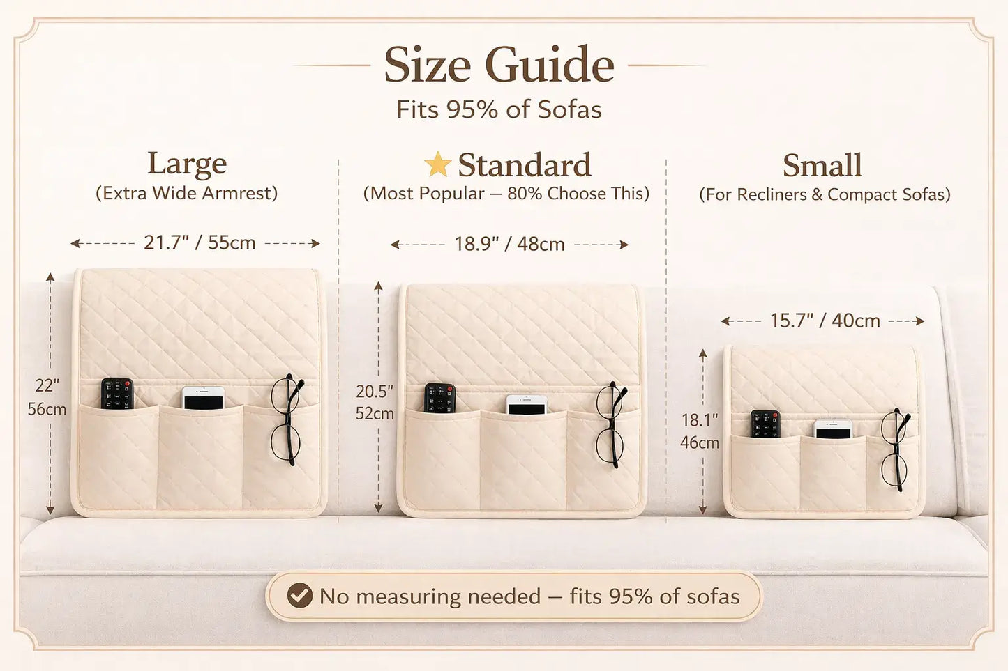 Cloud Sheep Quilted Sofa Armrest Organizer
