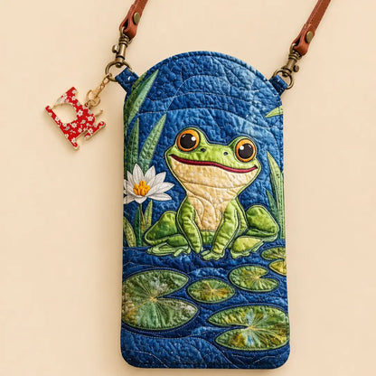 Pond Frog Quilted Slim Phone Crossbody Bag