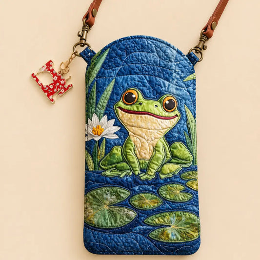 Pond Frog Quilted Slim Phone Crossbody Bag