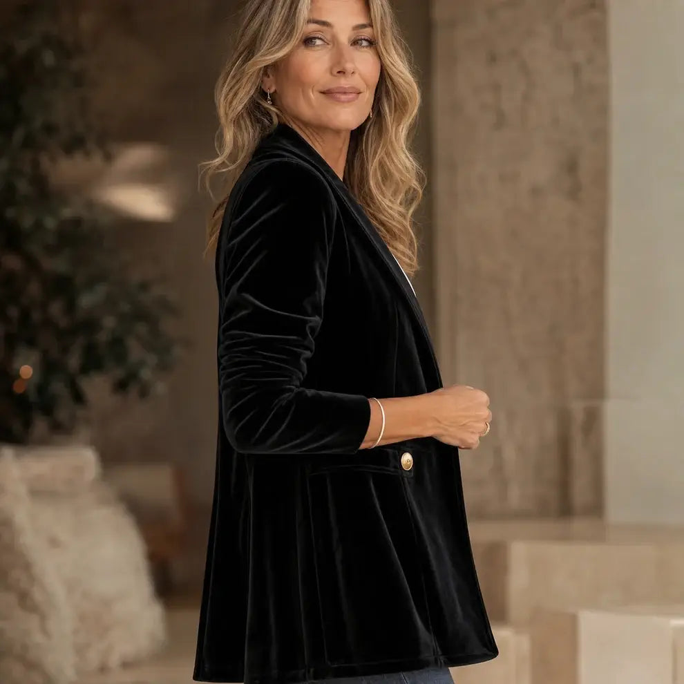 Full Size Velvet Open-Front Cardigan Plus Size