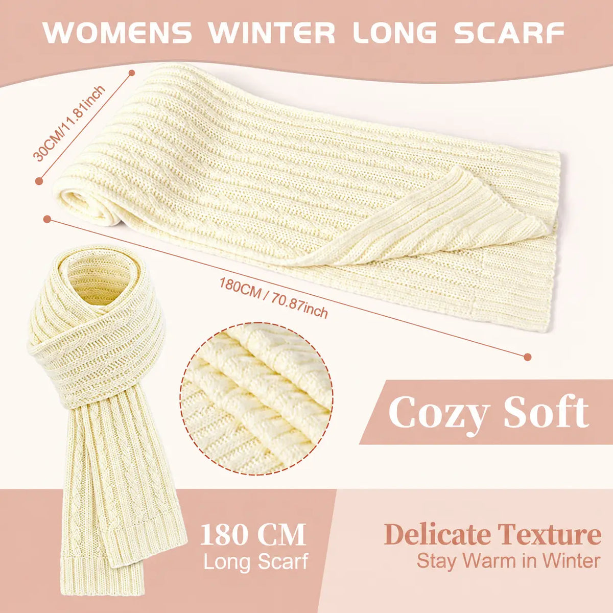 3 in 1 Winter Warmer Beanie Fleece Lined Knit Hat Scarf Gloves Gift Set