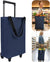 2-in-1 Folding Oxford Shopping Cart with 360° Swivel Wheels