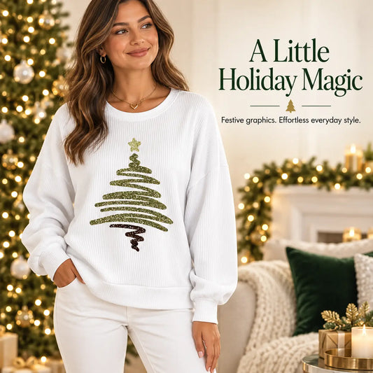 Women Christmas Crew Neck Printing Casual Sweatshirt