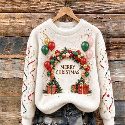 Christmas Balloon Cozy Plush Sweatshirt