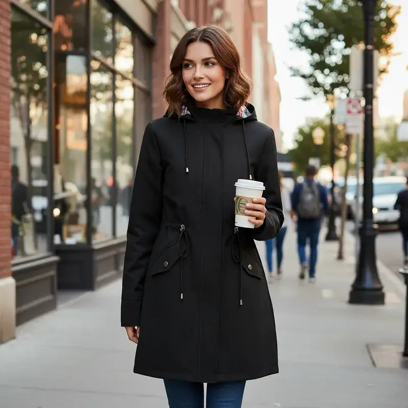 Women's Waterproof Woven Hooded Coat