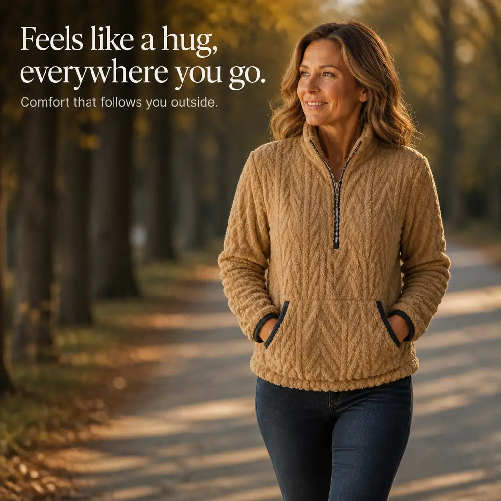 Full Size Fleece Half Zip Sweatshirt