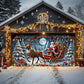 Santa’s Sleigh Ride Spreading Cheer Garage Door Banner Decoration