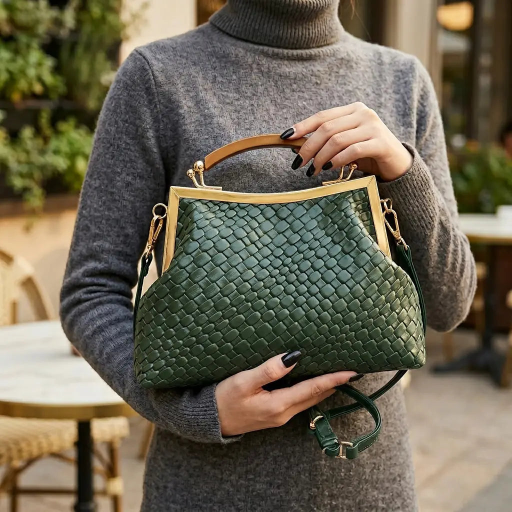 Women's Suede Structured Top Frame Crossbody Bag
