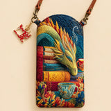 Magical Dragon Book Quilted Slim Phone Crossbody Bag