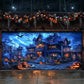 Haunted Halloween Estate Garage Door Banner Decoration