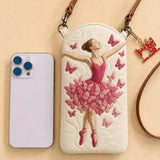 Elegant Ballerina Quilted Slim Phone Crossbody Bag