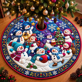 Snowman Family Quilted Tree Skirt