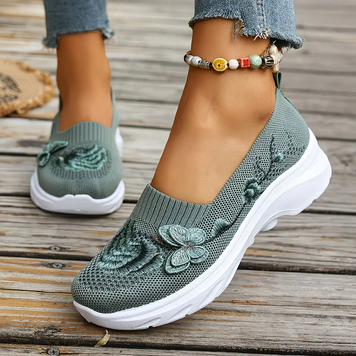 Women's Butterfly Embroidered Loafers